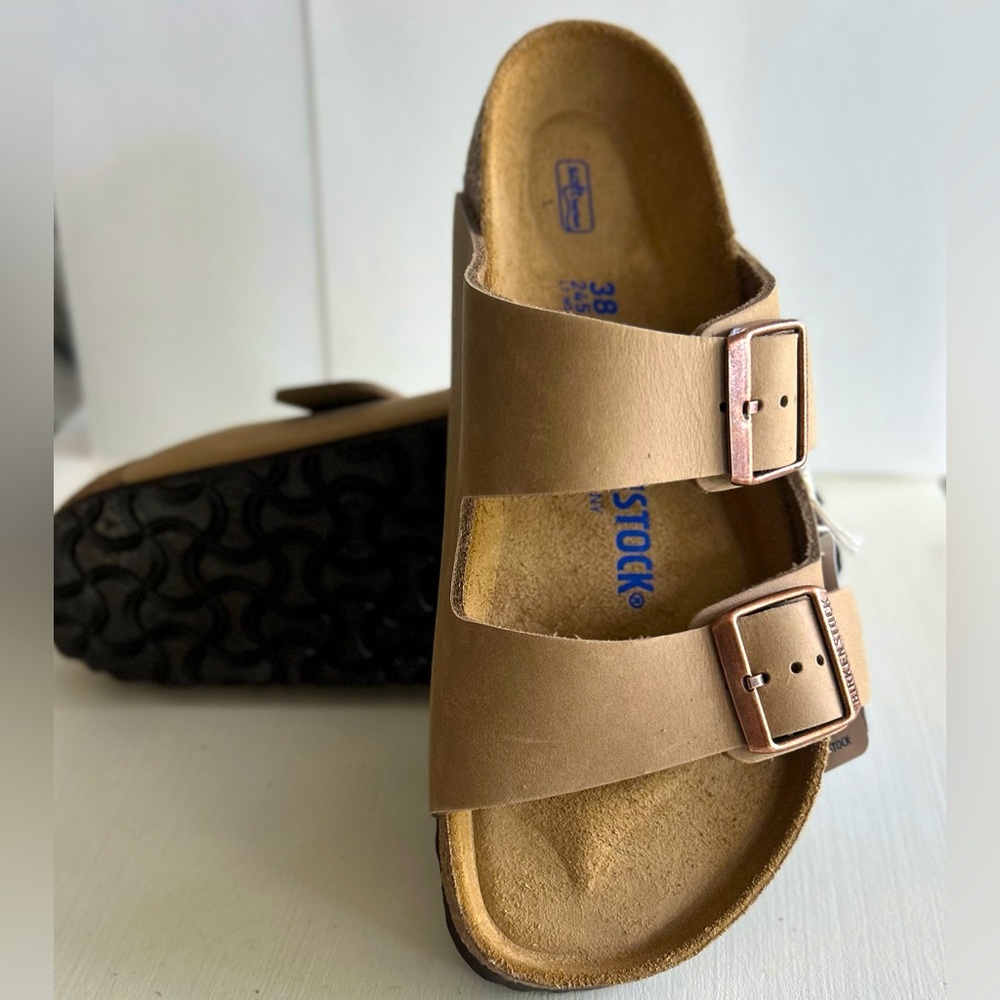 Birkenstock Arizona Soft Footbed Tobacco oiled Leather! EU:38 US: 7-7.5 NIB!